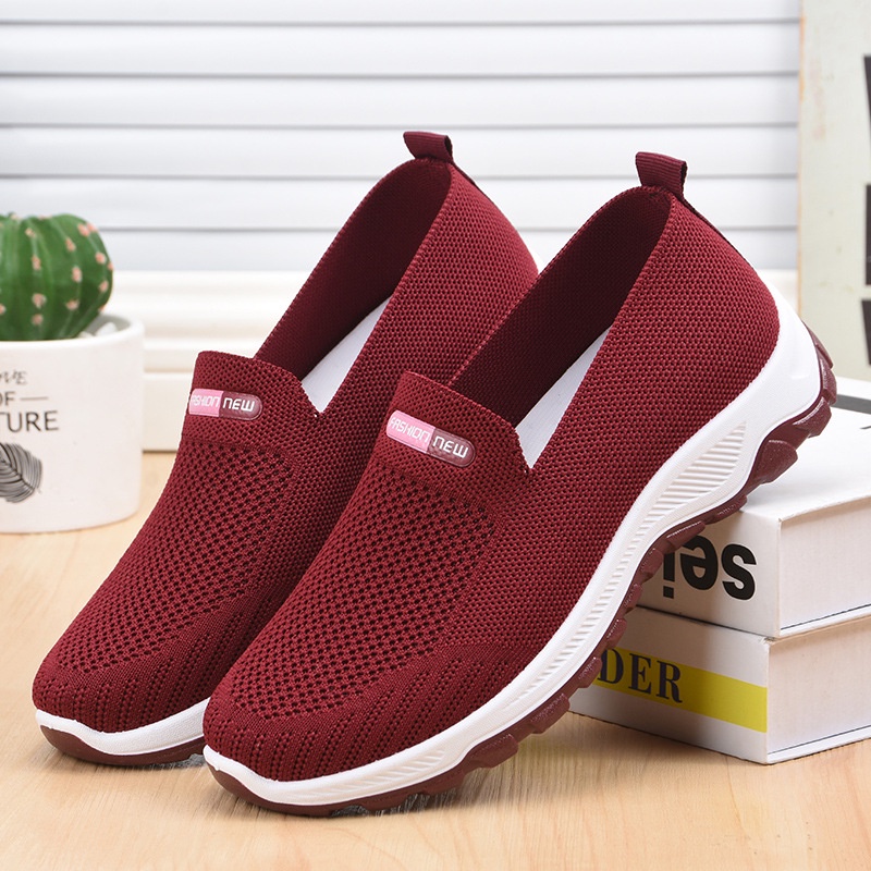 LYT FREE BOX Sepatu Slip On Wanita Sepatu Rajut Wanita Fashion LV0109