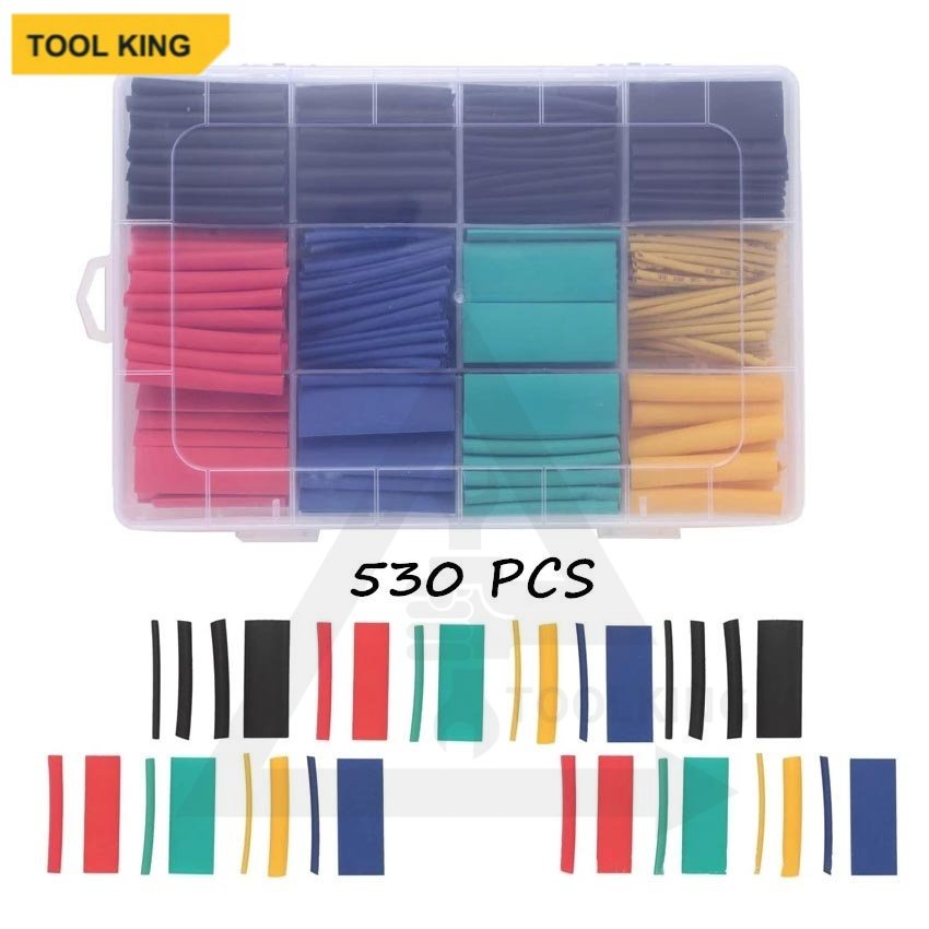 140/530/780 Pcs Heat Shrink Tube Isolasi Bakar Kabel Selang Bakar Selongsong Bakar