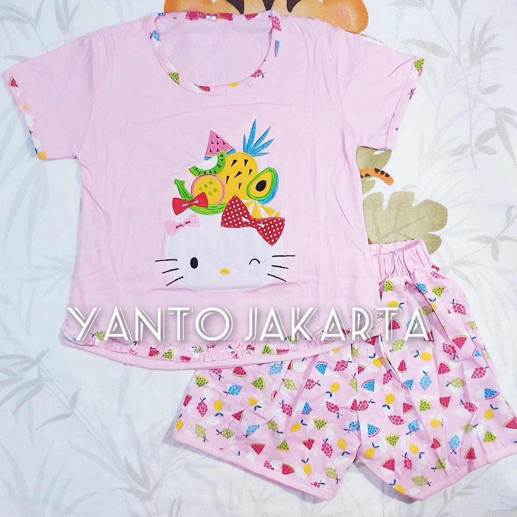 STELAN ANAK PEREMPUAN OBLONG HELLO KITTY BUAH BUAHAN 1-5 TAHUN