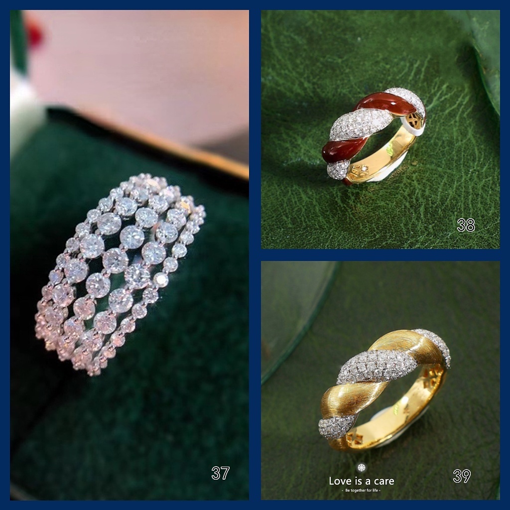 Goldkingdom Fashion Perhiasan Aksesoris Ready Stock Musim Panas Cahaya Mewah Niche Gadis Manis Lucu Busur Sayap Berlian Bertatahkan Cincin Perempuan Yang Dapat Disesuaikan