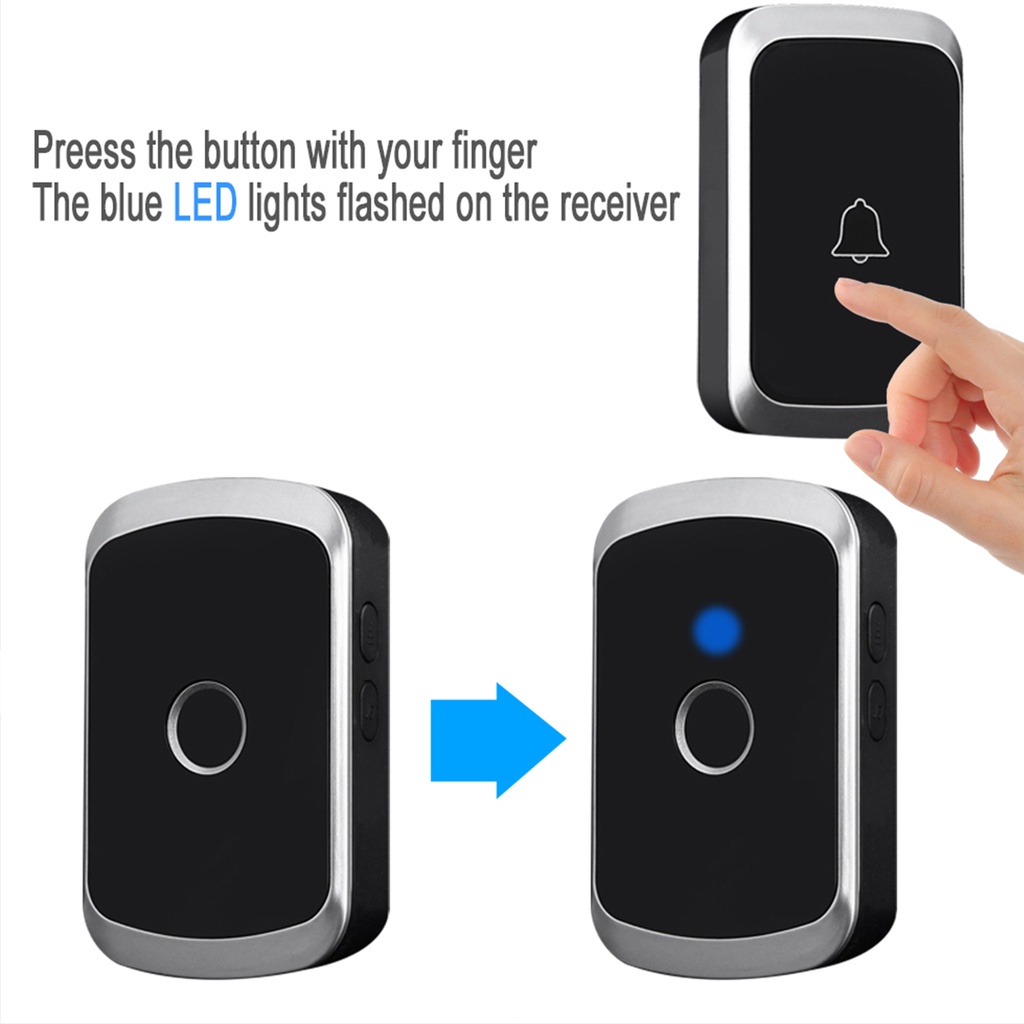 Bel Pintu Rumah CACAZI A20 Wireless Doorbell 1 Receiver 1 Transmitter Waterproof