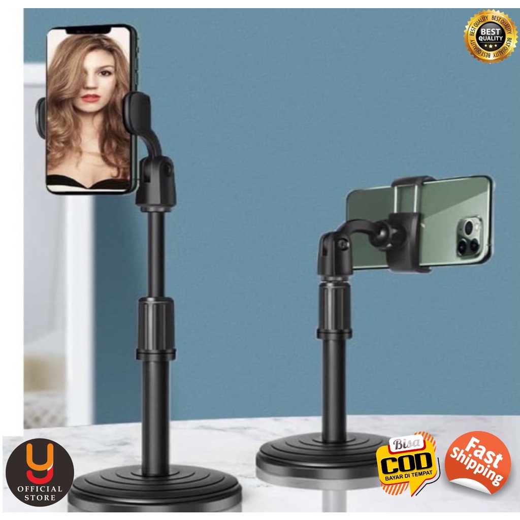 Desktop Stand Holder Tripod Monopod Vertical Horisontal Tongsis HP Smartphone Phone Live Video Strea
