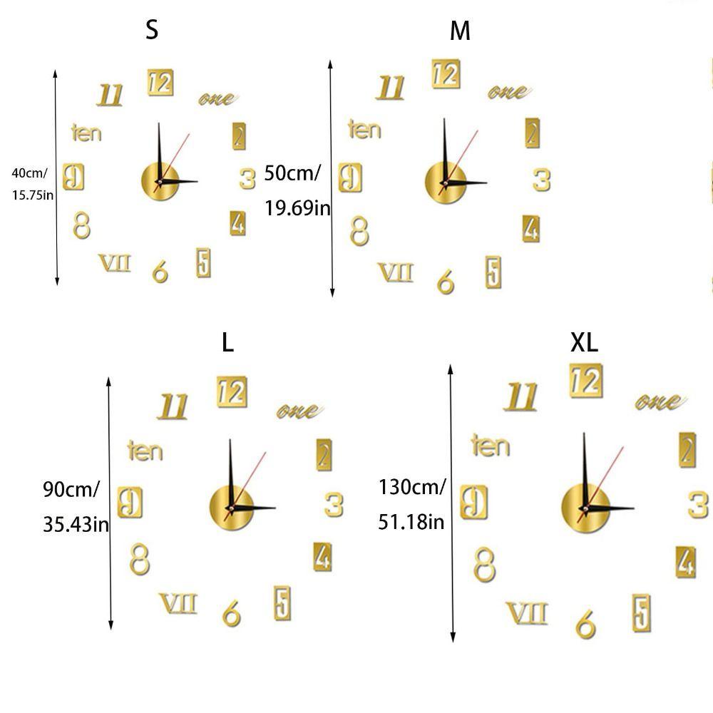 [Elegan] Stiker Dinding Angka Arab Multi-Fungsional Jam Hias Sederhana 3D DIY Desain Tanpa Bingkai Mudah Digunakan Stiker Cermin