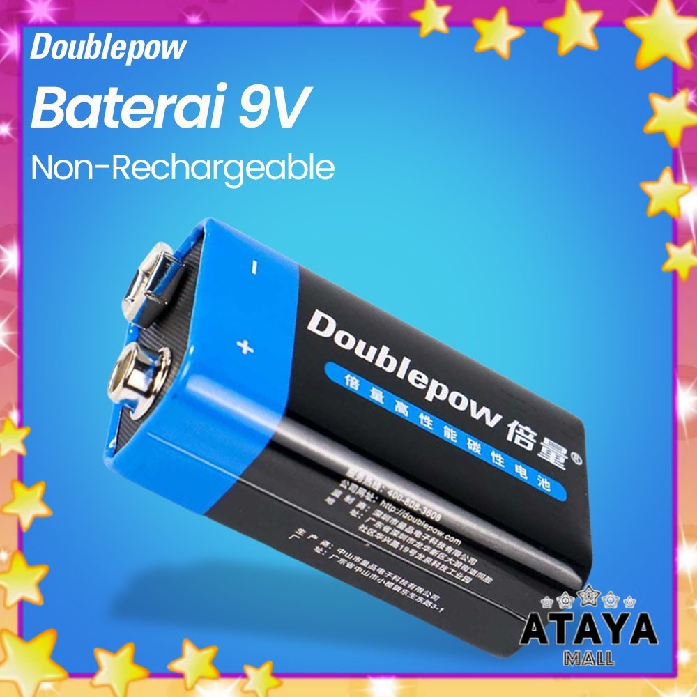 Batu Baterai 9V 6F22 Non-Rechargeable