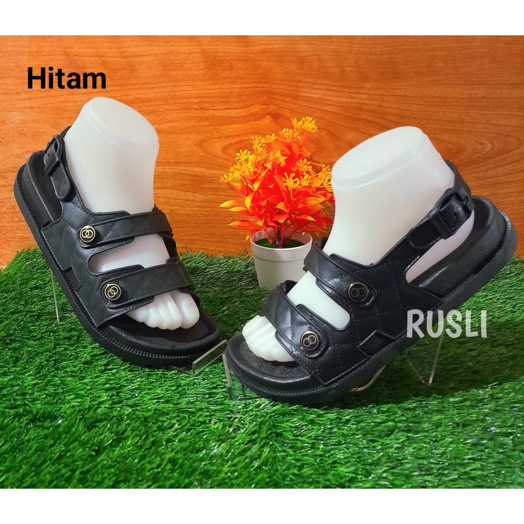 (COD) Sandal Gunung Wanita Tali Dua Hitam Balance 1728-X6B