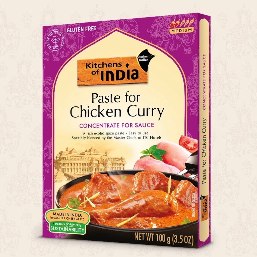 Kitchens of India Paste For Chicken Curry Gluten Free 3.5oz 100g