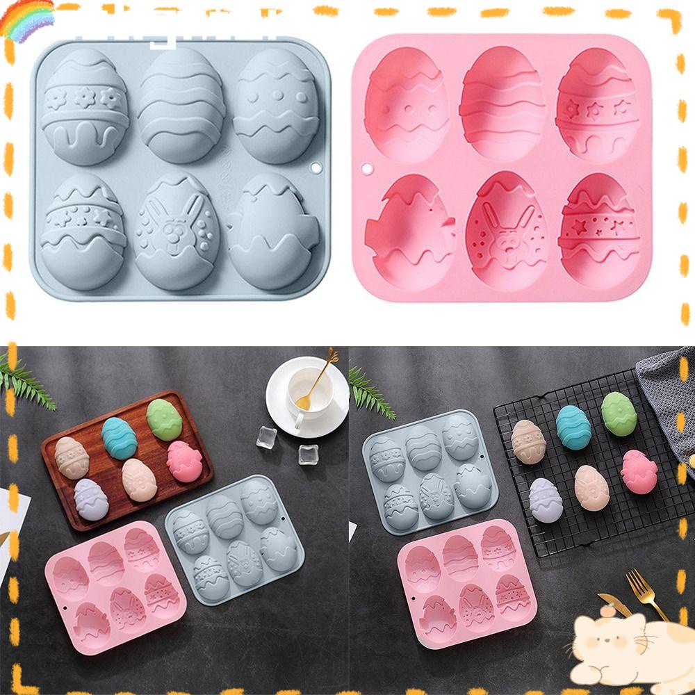 Solighter Easter Silicone Mold DIY Cetakan Sabun Dekorasi Liburan 6rongga