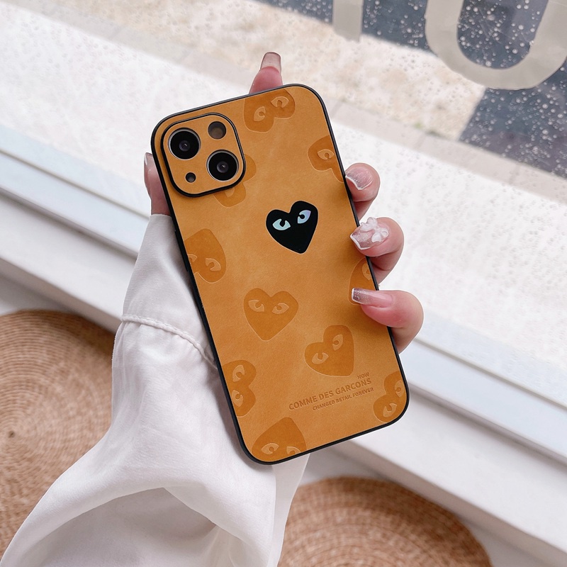 【Gradient Laser】Fashion Case IPhone 11 12 13 14 Pro Max X XR XS MAX 14 Plus Protect Case Man Fashion Gray Yellow Rei Kawakubo