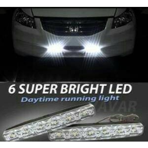 【Sepasang】 Lampu Led Drl Mobil 6 Titik Mata Super Terang Lampu Bumper Depan Mobil 12 V Tahan Air