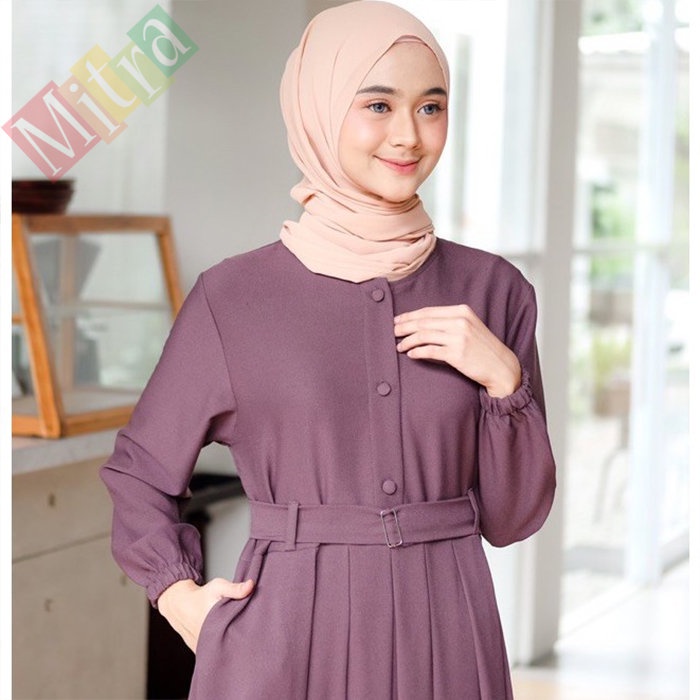 Gamis polos busui friendly bahan adem jatuh simple elegan modern remaja wanita terbaru 2022 gamis fa