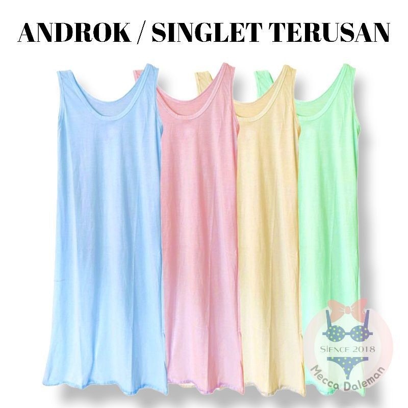 Androk Terusan / Singlet Wanita Terusan Panjang / Handrok Panjang  Wanita