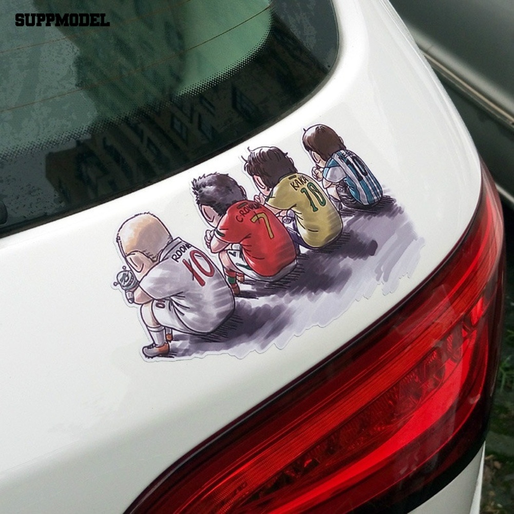 Suppmodel Tahan Air Lucu Kartun Sportwan Tampilan Belakang Pintu Mobil Jendela Stiker Decal Decor