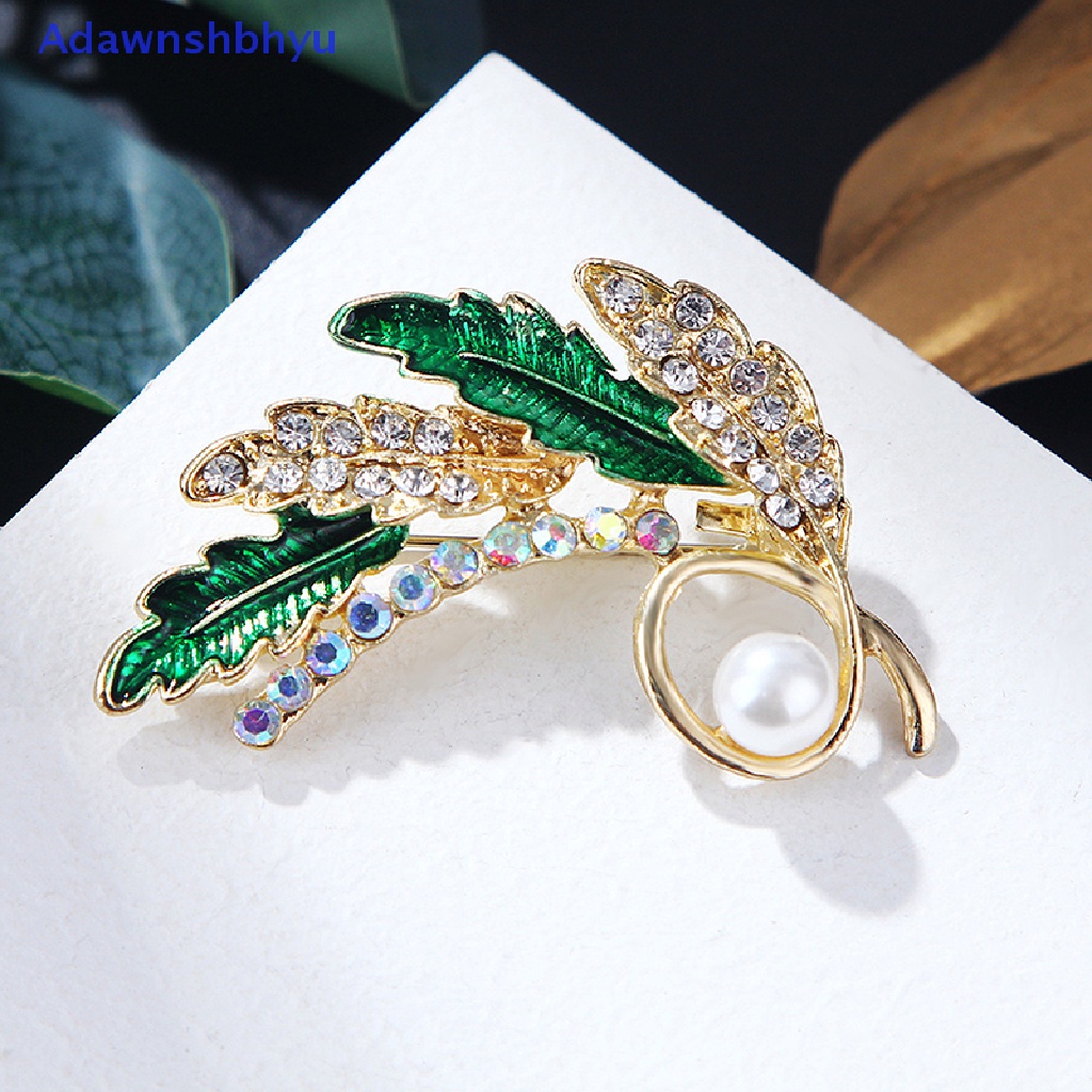 Adhyu Fashion Idyllic wheat ear Diamond Pearl Brooch Untuk Wanita Pakaian Pesta Perhiasan ID