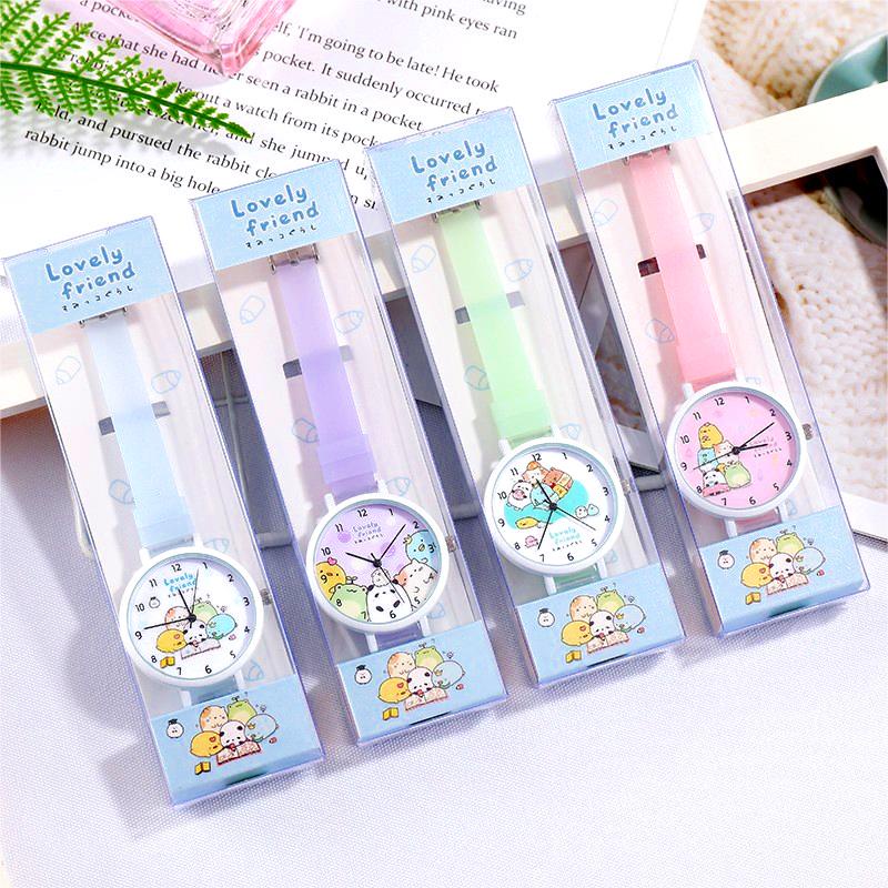 Jam Tangan Perempuan Wanita Luminous Strap anak menonton Big Dial Cute Cartoon Quartz Watch