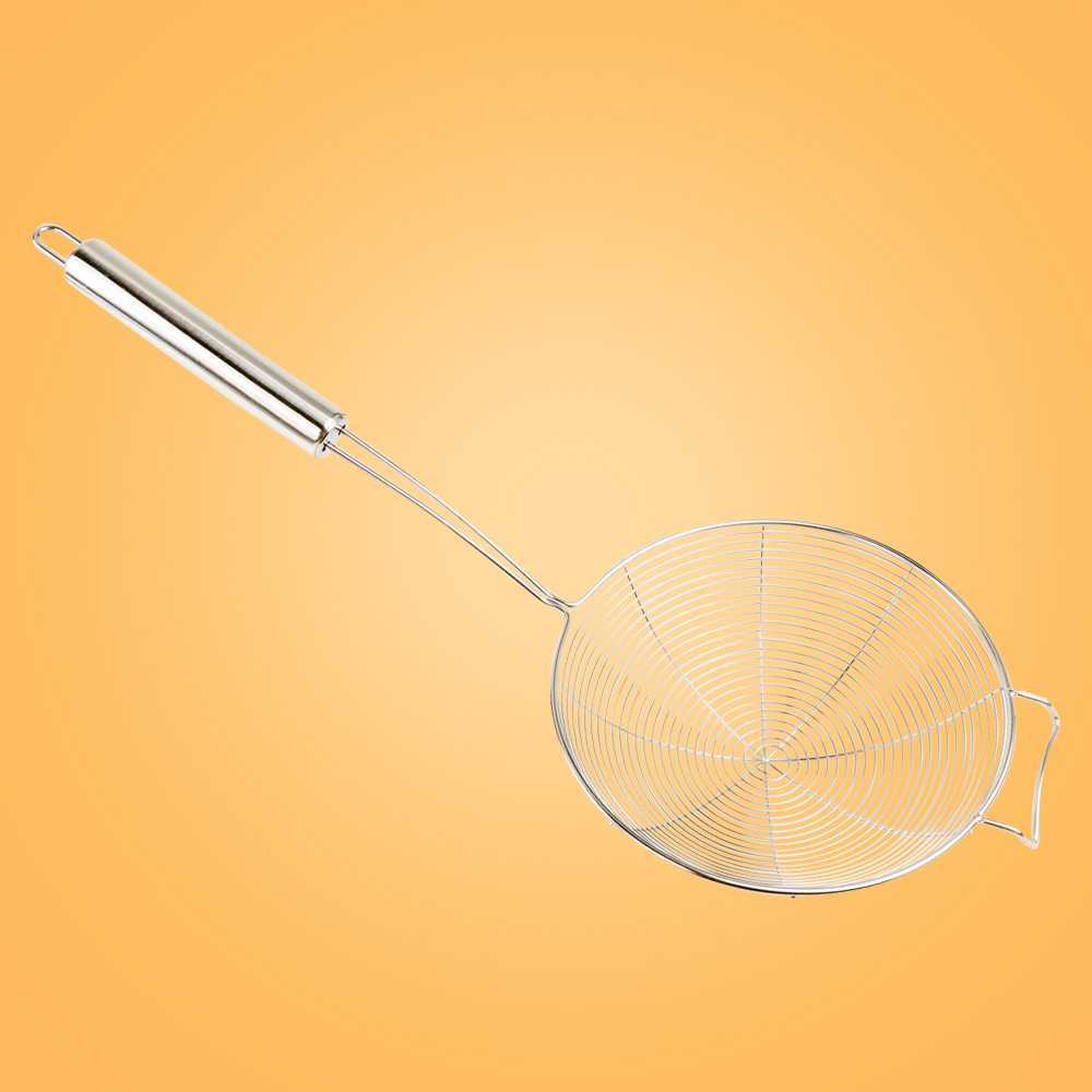 (BISA COD) FTIHSHP SPIMMER Saringan Masak Stainless Steel Spider Mesh Strainer - KT399