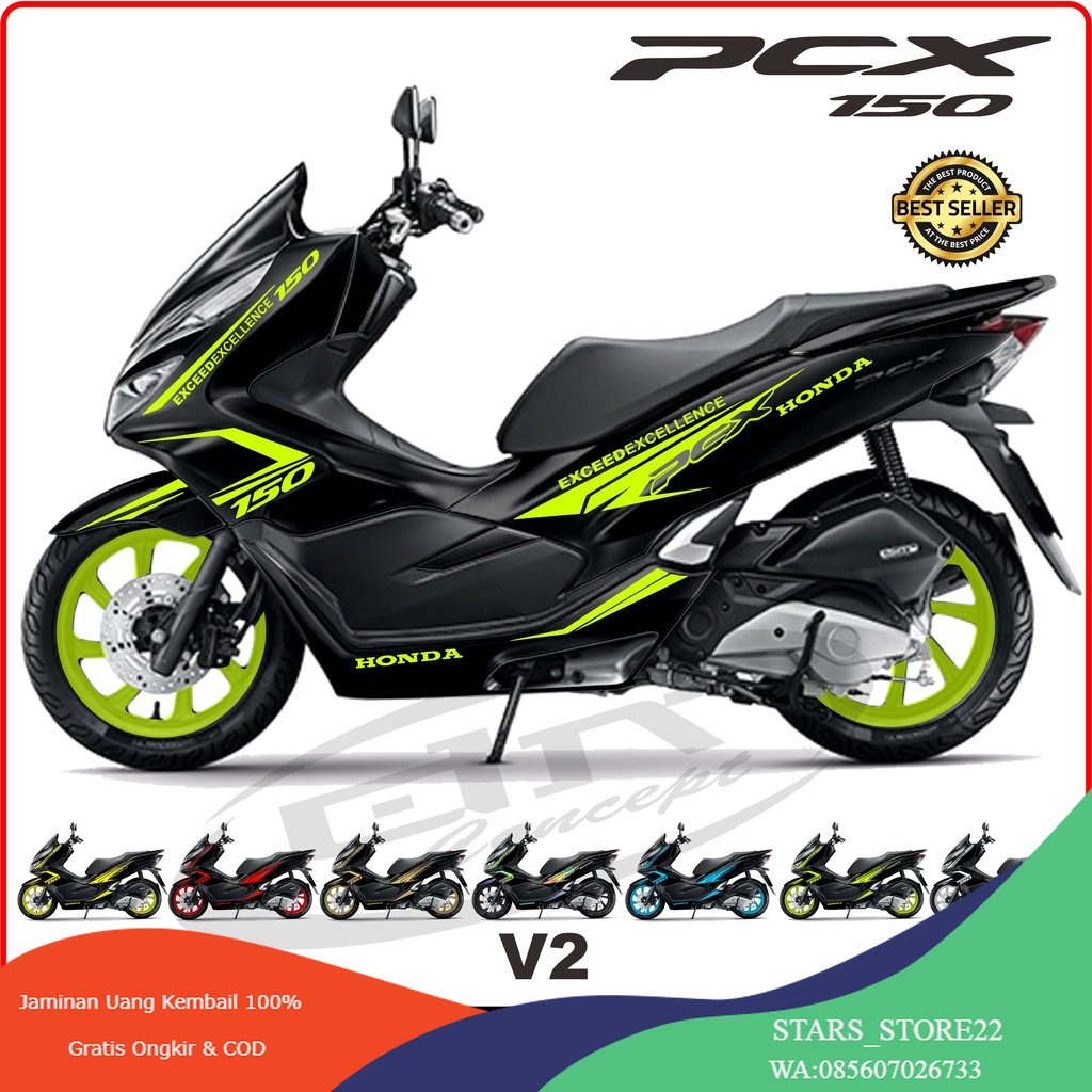 STRIPING CUTTING STIKER HONDA PCX 160 PCX 150 DESAIN 2023 SPORTY Desain Hologram Stabilo