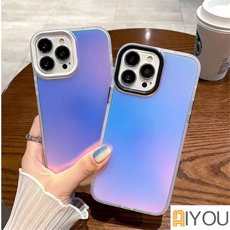 IPHONE Soft Case Transparan Anti Shock Laser Matte Mewah Untuk Iphone14 13 12 11 Pro Max XS XR X8 7 Plus SE3 Cover Perlindungan Lensa