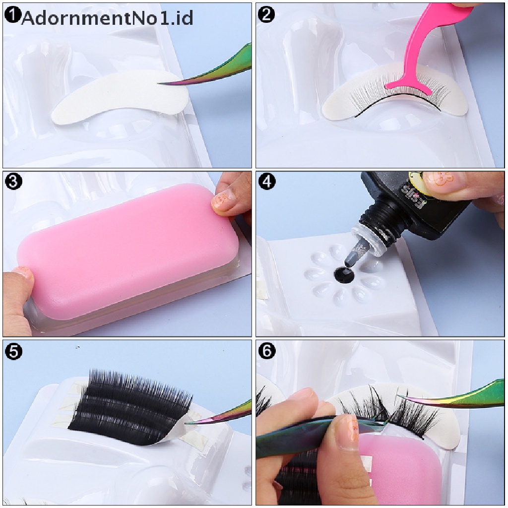 [AdornmentNo1] 5in1eyelash Extension Practice Tray Lem Gasket Perekat Pallet Tempat Bulu Mata [ID]