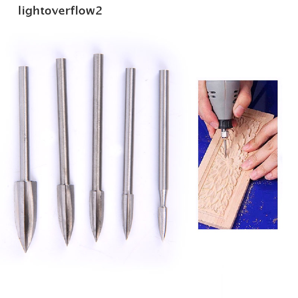 [lightoverflow2] 5pcs/set Mata Bor Ukir Dan Grafir Kayu Milling Cutter Carving Root Tools [ID]