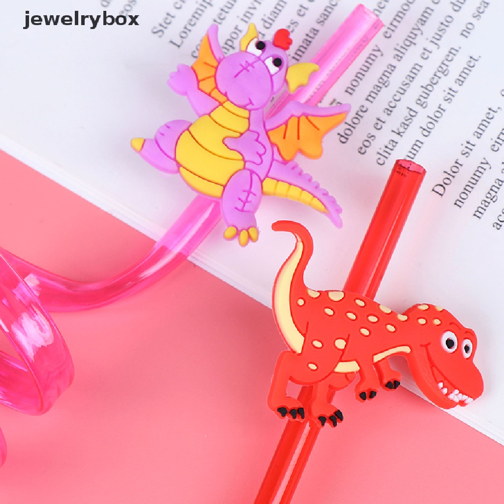 [jewelrybox] 8pcs Sedotan Bar Sedotan Minum Plastik Dinosaurus Untuk Dekorasi Pesta Ulang Tahun Anak Butik