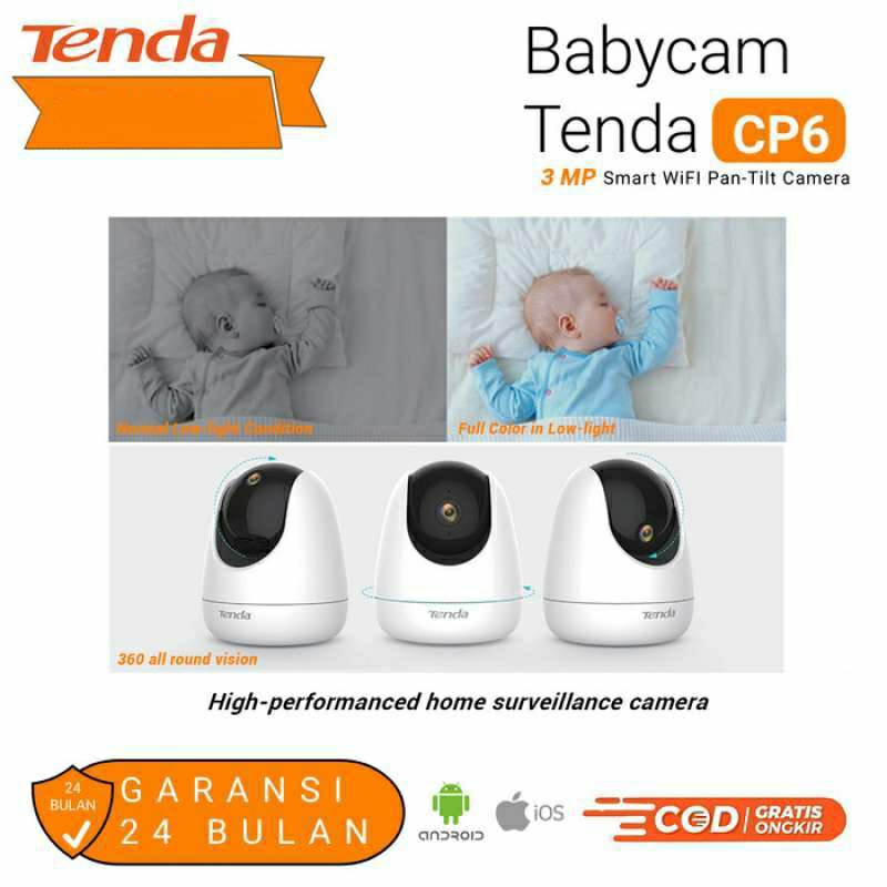 CAMERA CCTV TENDA CP6 / CP-6 IP CAM 2K 3MP SECURITY KAMERA CCTV INDOOR PAN TILT GARANSI RESMI