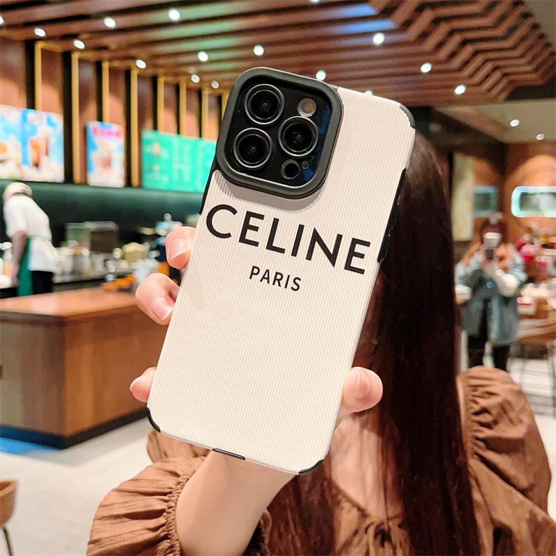 IPHONE Casing Ponsel Kulit Domba Lembut Tekstur Celine Dior Tahan Guncangan Untuk Iphone14 Pro Max14 Pro14 Plus11 12 13 /6 /7/8Plus/Xs Max