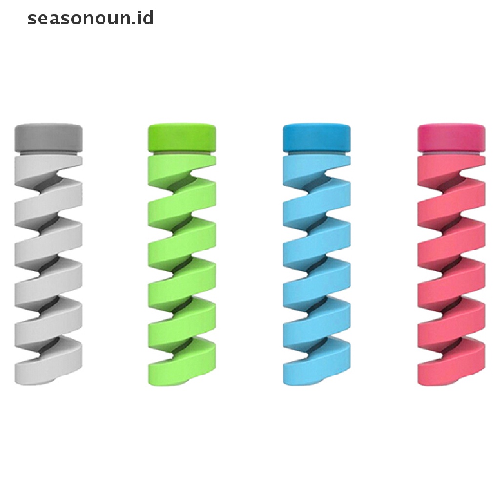 Seasonoun 4Pcs Pelindung Kabel bobbin winder data line case Tali spring twine protection.