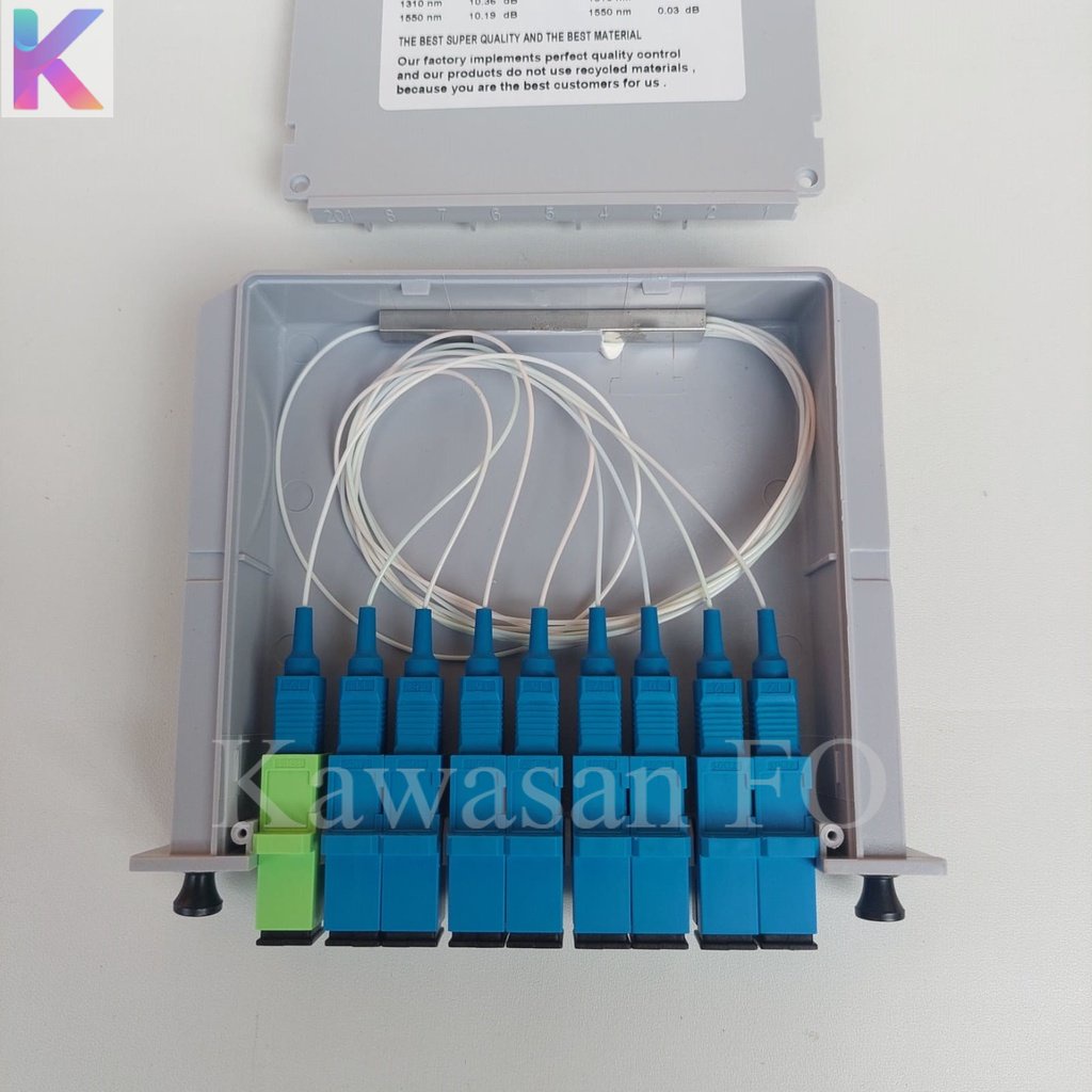 Splitter Box 1:8 SC UPC Biru /Passive Splitter Box 1:8 SC UPC /Box Splitter 1 8 Lengkap Fiber Optik FTTH