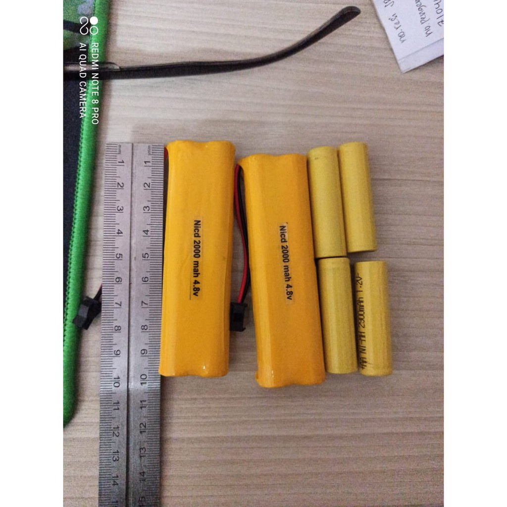 Baterai rakit AA Nicd 2000mAh 4.8v T 9.5Cm / L 2.7 Cm murah