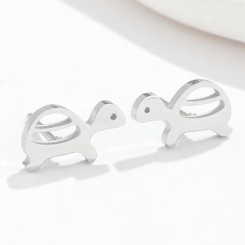 Anting Kura-Kura Lucu Stainless Steel Turtles Stud Earring Hewan Kecil Ear Studs Untuk Wanita Gadis Perhiasan Hadiah