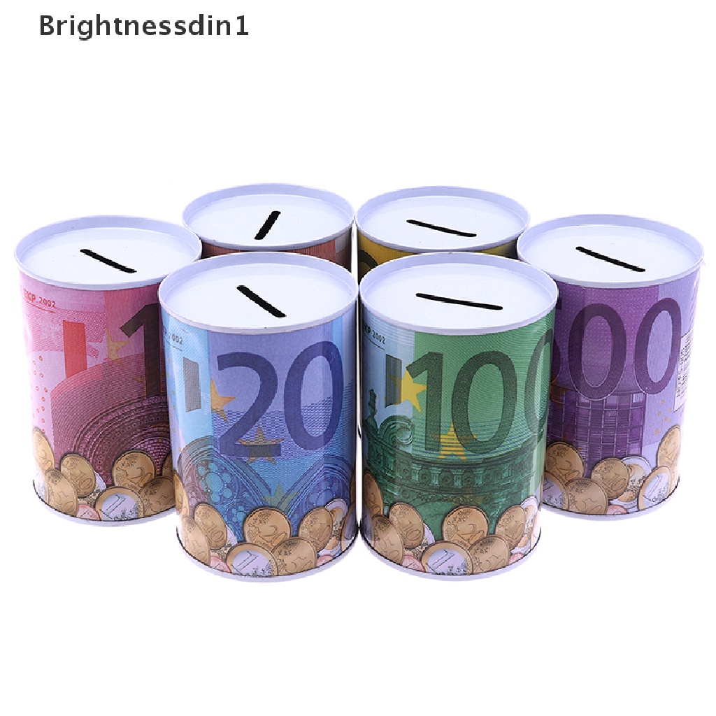 [Brightnessdin1] 1pc Kotak Uang Dollar Euro Brankas Cylinder Piggy Banks Untuk Deposit Box Koin  Butik