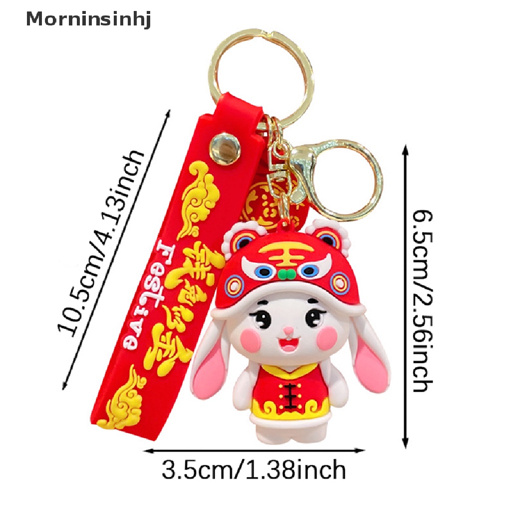 Mornin Kartun Tang Gaya Kelinci Hewan Boneka Gantungan Kunci Perempuan Lucu Tang Style Rabbit fashion couple key chain Tas Liontin Hadiah id