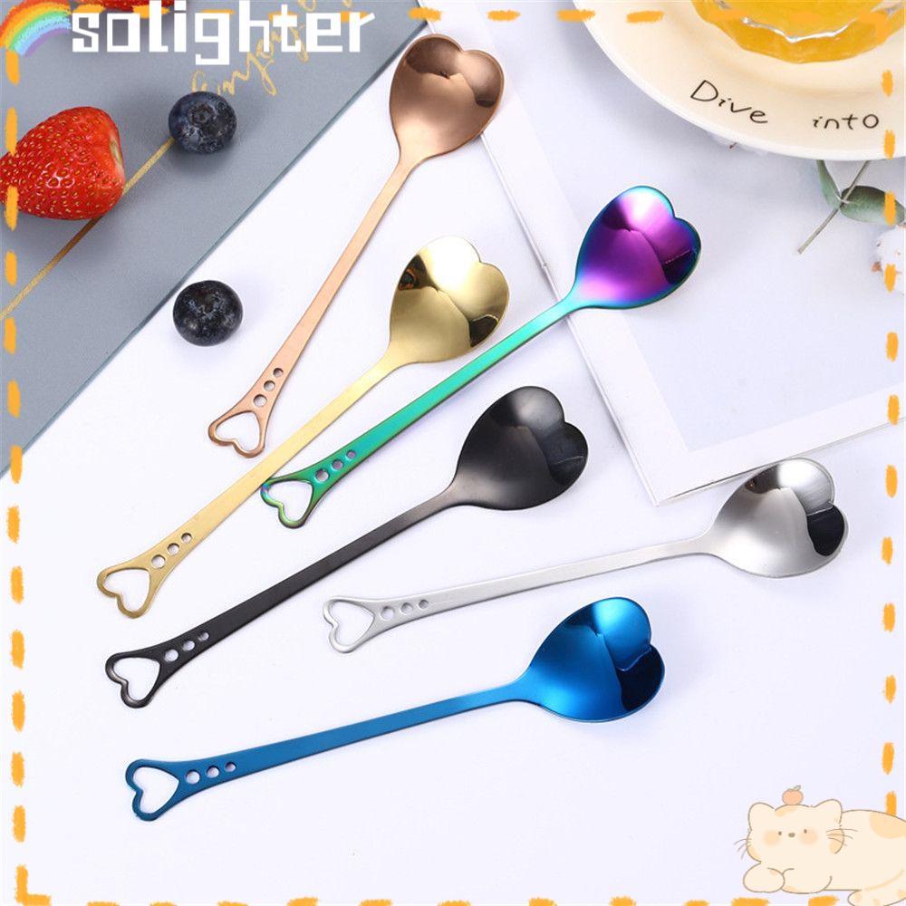 Solighter Sendok Kopi Dapur Kreatif Dessert Spoon Stainless Steel