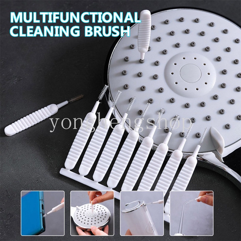 10pcs/set Shower Head Cleaning Brush Multifunctinal Sikat Anti Sumbat Keyboard Keran Air Telepon Lubang Pori Gap Alat Pembersih Sikat Mini Kamar Mandi Supply