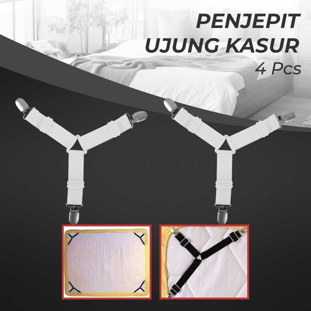 (BISA COD) FTIHSHP GCDHome Penjepit Ujung Sprei Kasur Bed Sheet Clip Holder 4 PCS - FS-1809