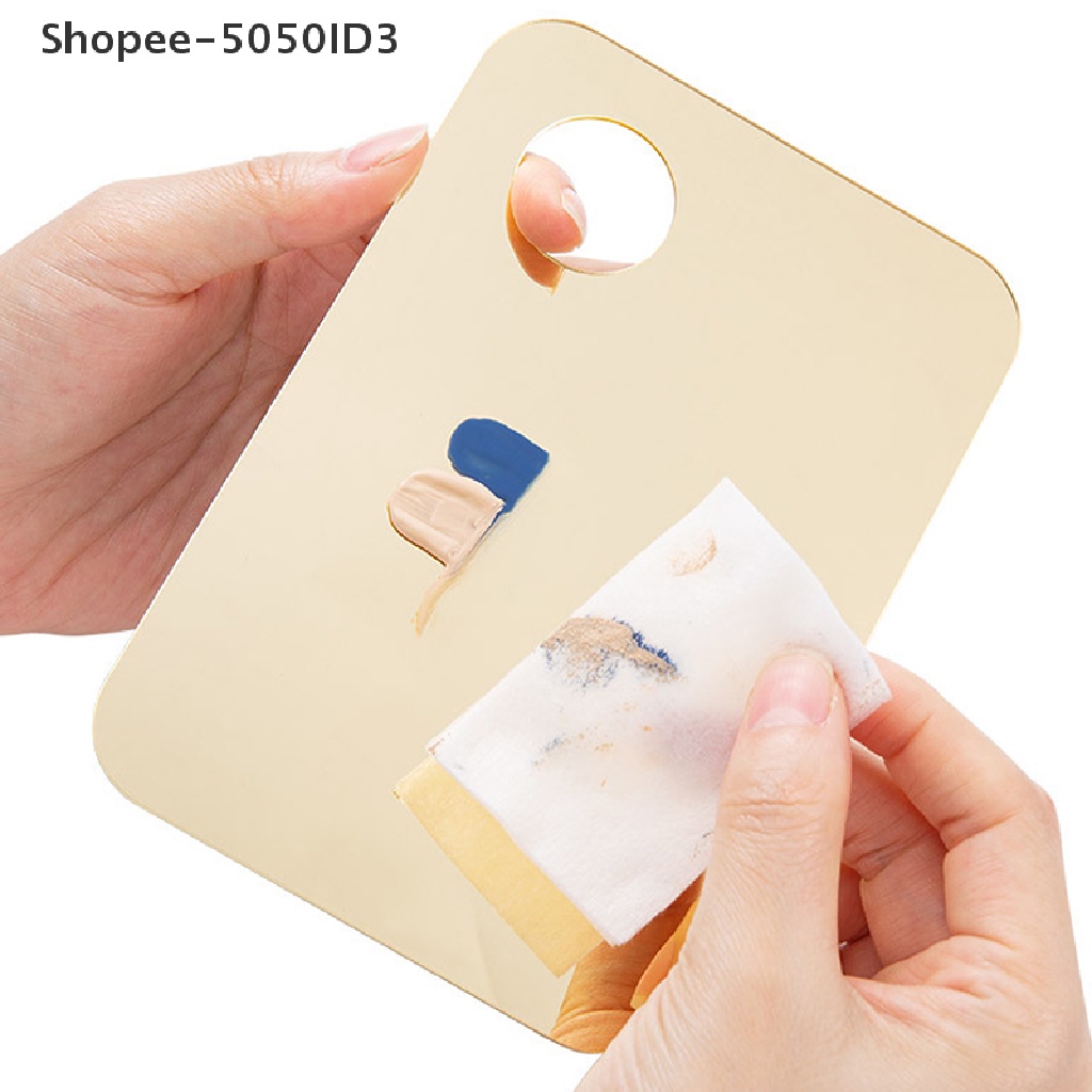 [HOT] Nail Art Stainless Steel Palette Spatula Alat Pencampur Foundation Makeup Kosmetik [ID]