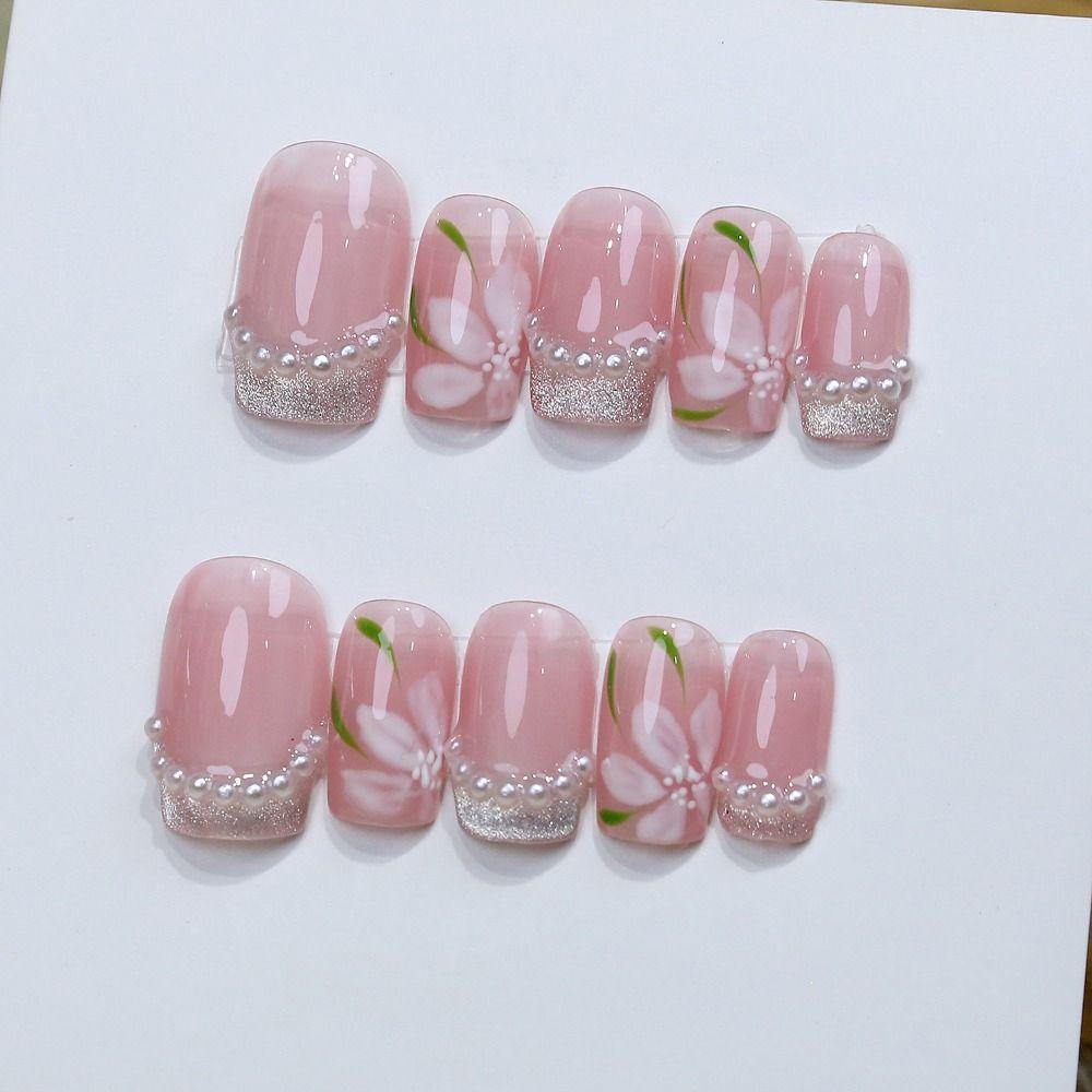 Mxbeauty Nail Art Decals 3D DIY Putih Murni Creamy White Salon Kecantikan Manicure Supply Kuku Mutiara Pesona Berlian Imitasi Ornamen