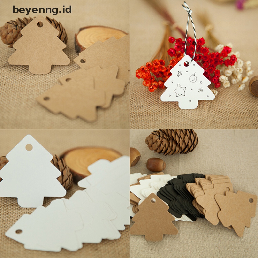 Beyen Natal-Pohon-Kraft-Pernikahan-Pesta-Hadiah-Kartu-Koper-Kertas-Gantung-Tag ID
