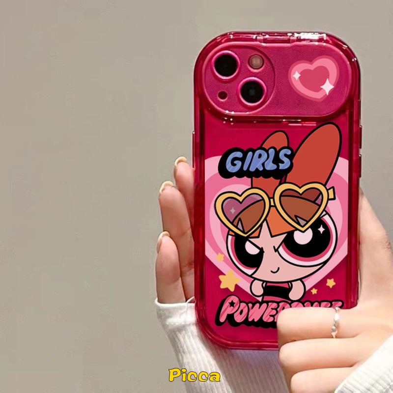 IPHONE Casing Cermin Make Up Flip Kompatibel Untuk Iphone11 7 8 Plus XR 14 13 12 11 Pro MAX X XS MAX SE 2020 Kartun The Powerpuff Gadis Kreatif Lembut TPU Shockproof Case