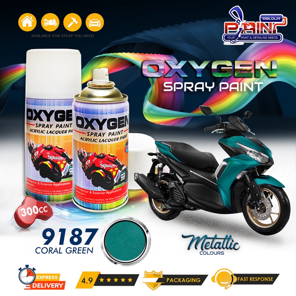 Cat Semprot / Pylox OXYGEN Acrylic Spray Paint - 9187 Coral Green