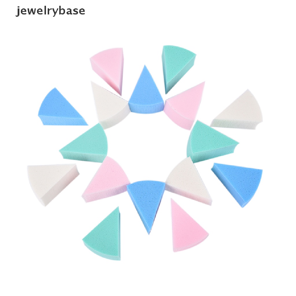 [jewelrybase] 8pcs Segitiga Berbentuk Lembut Ajaib Pembersih Wajah Kosmetik Puff Cuci Muka Makeup Butik