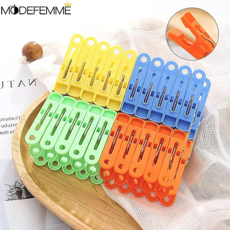 20pcs Roti Snack Bag Sealed Clamp Multifungsi Atur Foto Gadget File Postcards Pin Holder Windproof Anti-slip Plastik Klip Kaus Kaki Baju Lembaran Gantungan Pasak