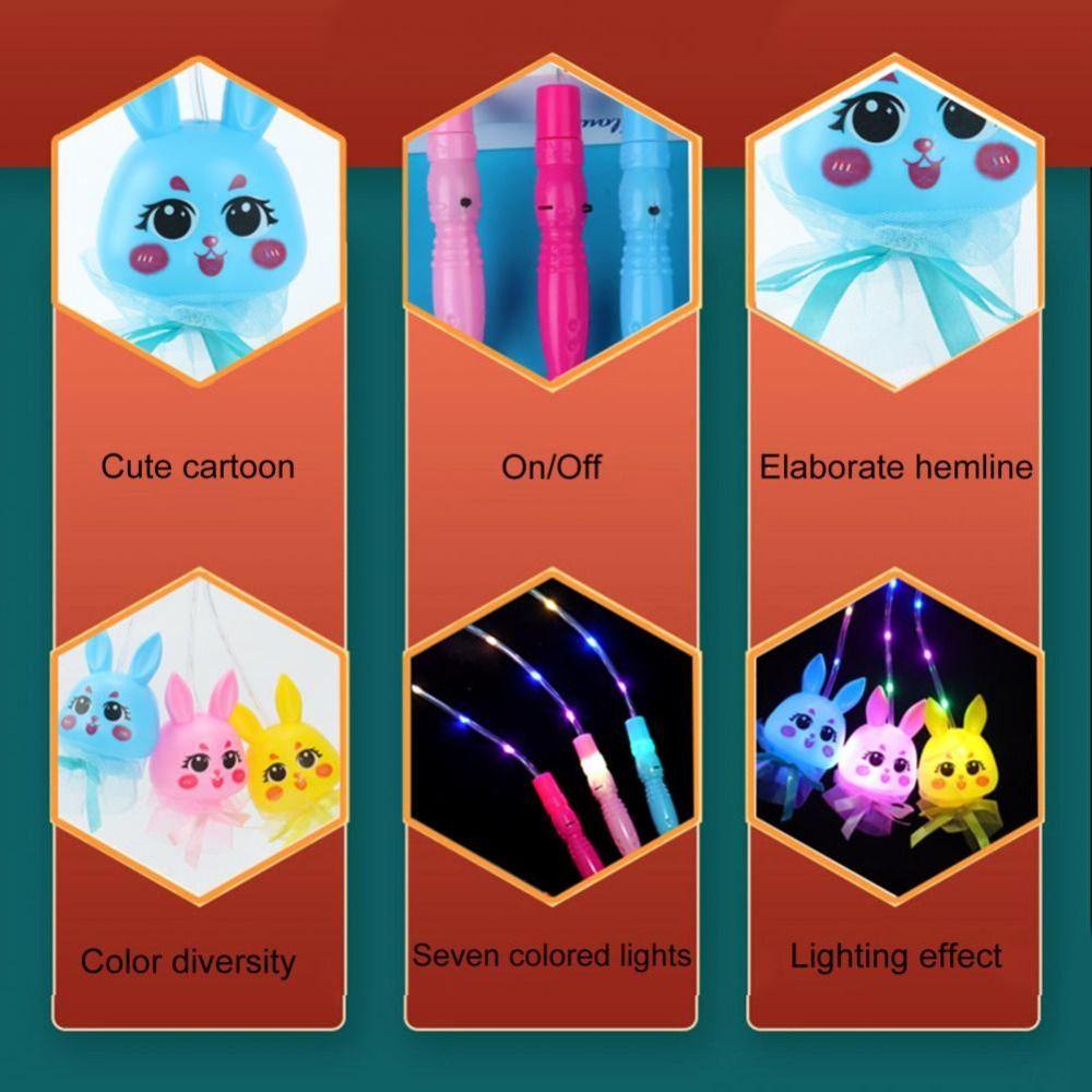 Lanfy Luminous Lantern Mainan Anak Mainan Mode Klasik Hiburan Hadiah Dekorasi Rumah Alat Hiburan Lentera Portabel Warna-Warni Flash Mainan Luminous Rabbit Lantern