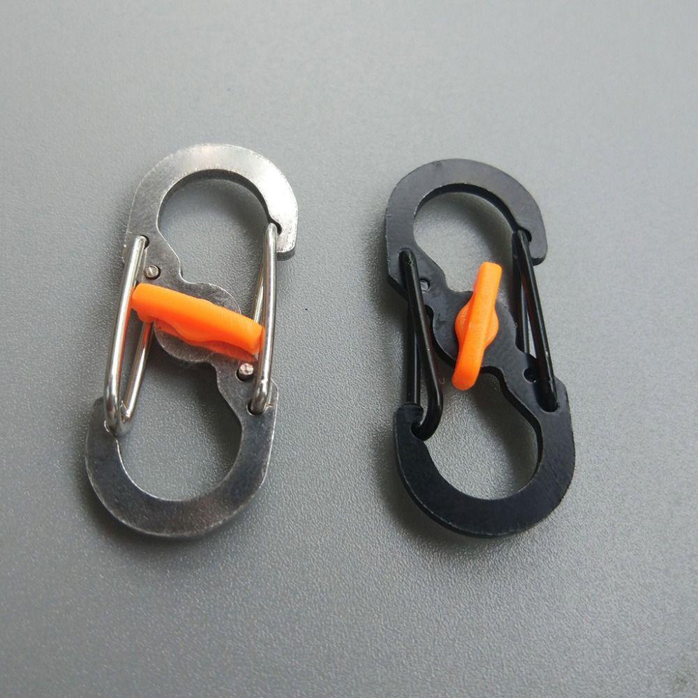 Lanfy Kunci Anti Maling Peralatan Luar Ruangan 1PC 8shaped Buckle With Lock Backpack Buckle Anti-Pencuri Camping S Type Carabiner