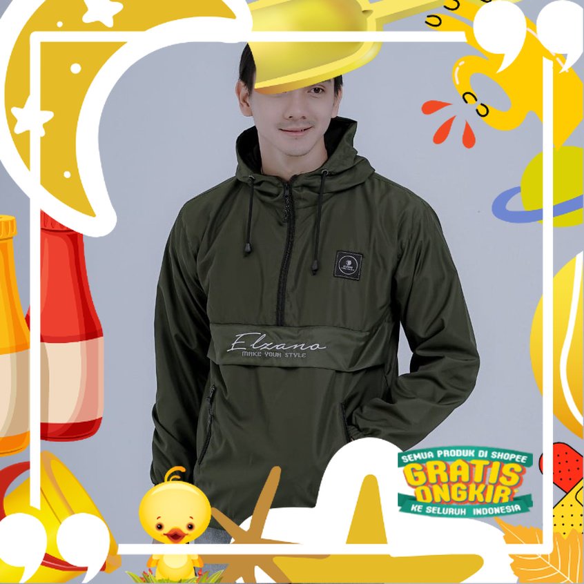 Cougle Man Elzano - Jaket Parasut Pria dan Wanita/ hitam oren ungu tosca khaki