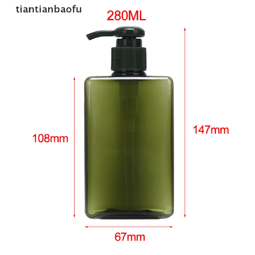 [tiantianbaofu] 280ml Botol PET Emulsi Kosong Transparan Plastik Cair Shampoo Sub bottling Butik