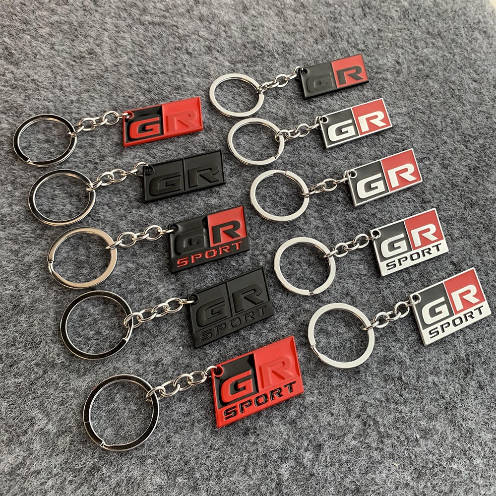 Toyota GR SPORT Mobil Gantungan Kunci Rantai Liontin 3D Tiga Dimensi Logam Aluminium Stiker Pribadi Kreatif Dekorasi Keychain