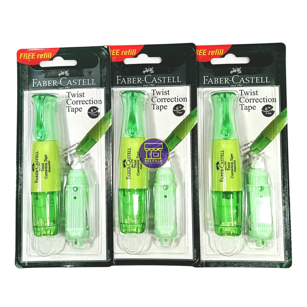 

FABER CASTELL Twist Correction Tape 6m x 5mm Free Refill - Per Pcs
