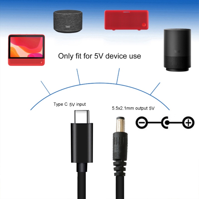 Zzz USB Type C Male Input Ke 5kabel Cas Daya 5x2 1mm Male 5V Untuk Router