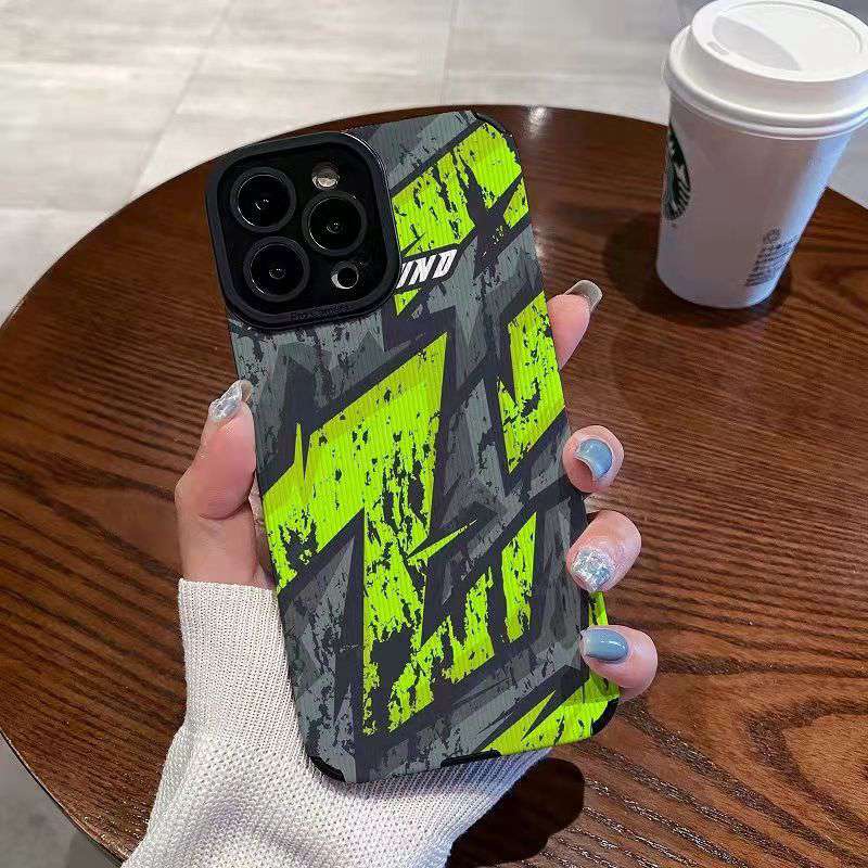 【Lamb Skin】City Boy flaw Soft Case for IPhone 6S 7 Plus 8 Plus X XS XR XS Max 11 13 12 14 PRO Max 14 Plus 12 13 Mini Camera Protect Fluorescent Green